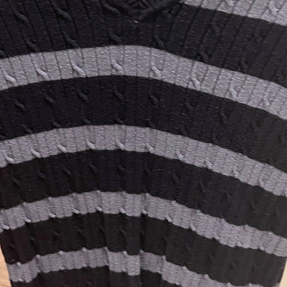 Tommy Hilfiger V-Neck Sweater in Black and Gray - Picture 3 of 4